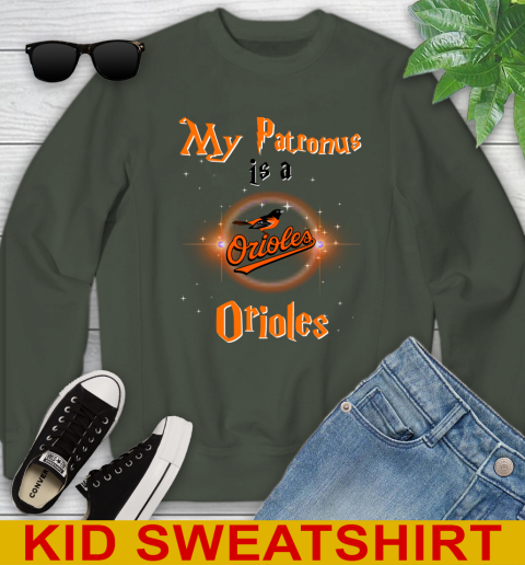 MLB Baseball Harry Potter My Patronus Is A Baltimore Orioles Youth Sweatshirt 9 MLB Baseball Harry Potter My Patronus Is A Baltimore Orioles Youth Sweatshirt - Image 9