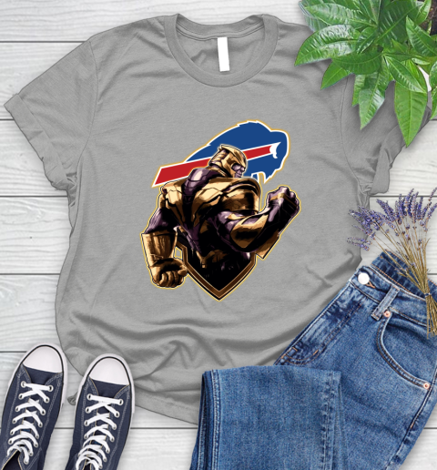 NFL Thanos Avengers Endgame Football Sports Buffalo Bills Women's T-Shirt 10