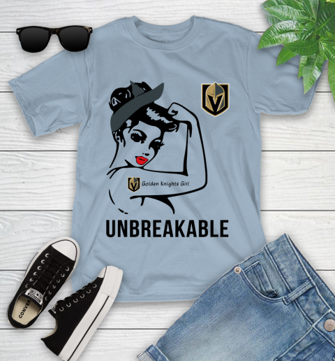 NHL Vegas Golden Knights Girl Unbreakable Hockey Sports Youth T-Shirt 6