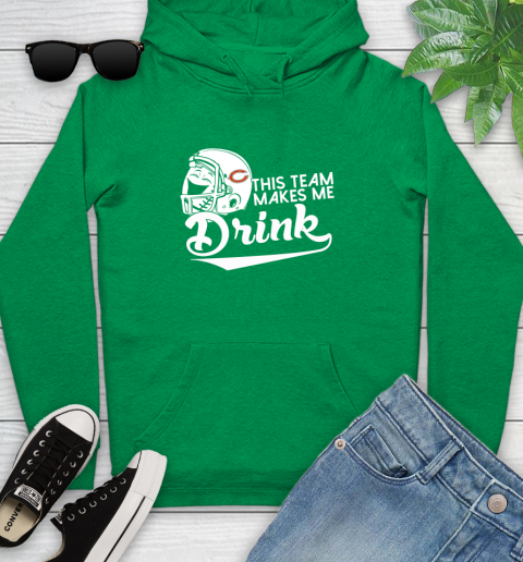 Chicago Bears NFL Football This Team Makes Me Drink Adoring Fan Youth Hoodie 9