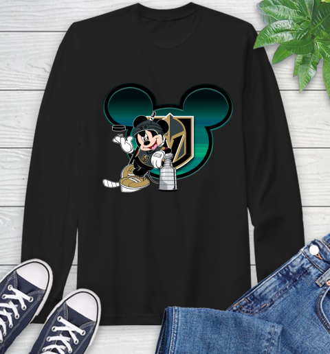 NHL Vegas Golden Knights Stanley Cup Mickey Mouse Disney Hockey T Shirt Long Sleeve T-Shirt 2
