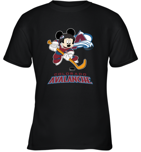NHL Hockey Mickey Mouse Team Colorado Avanlanche Youth T-Shirt