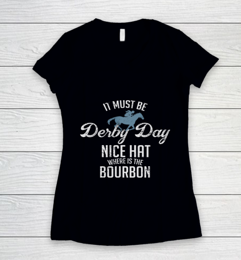 Funny Derby Day and mint juleps Kentucky horse racing Women's V-Neck T-Shirt