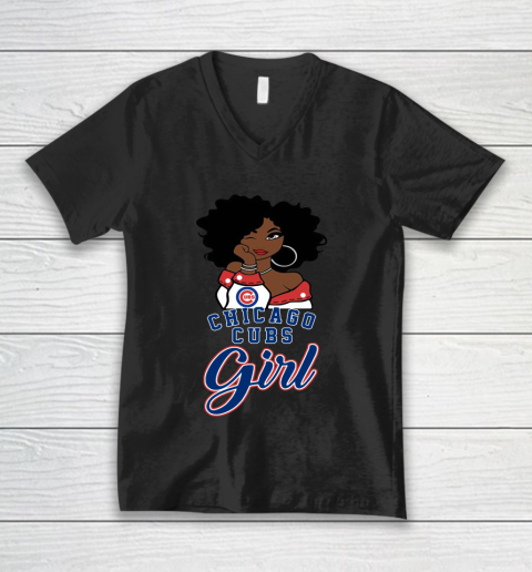 Chicago Cubs Girl MLB V-Neck T-Shirt