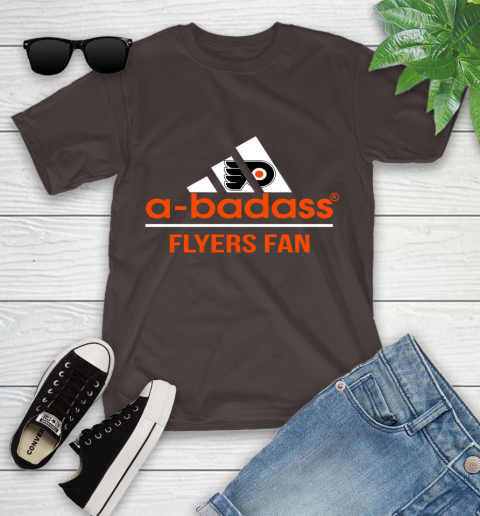 NHL A Badass Philadelphia Flyers Fan Adidas Hockey Sports Youth T-Shirt 7