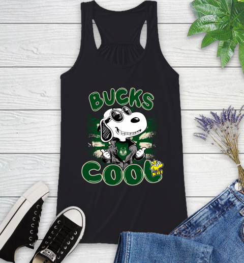NBA Basketball Milwaukee Bucks Cool Snoopy Shirt Racerback Tank