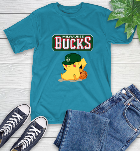 NBA Pikachu Basketball Sports Milwaukee Bucks T-Shirt 8
