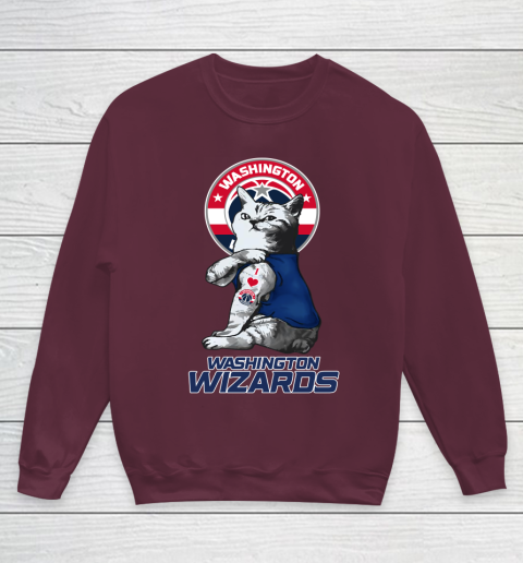 NBA Basketball My Cat Loves Washington Wizards Youth Sweatshirt 4