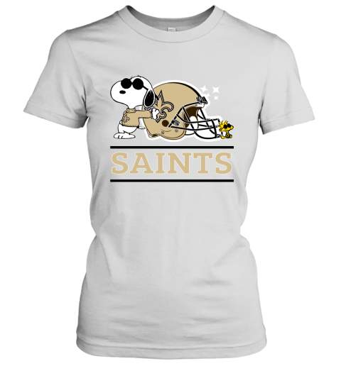 The New Orleans Saints Joe Cool And Woodstock Snoopy Mashup Women's T-Shirt