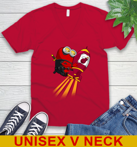 NBA Basketball Miami Heat Deadpool Minion Marvel Shirt V-Neck T-Shirt 6