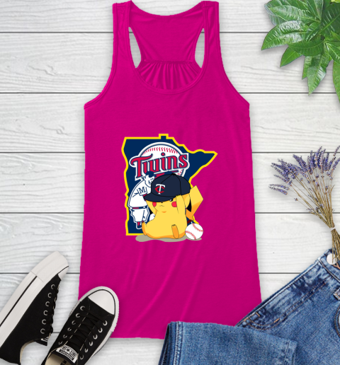 MLB Pikachu Baseball Sports Minnesota Twins Racerback Tank 8