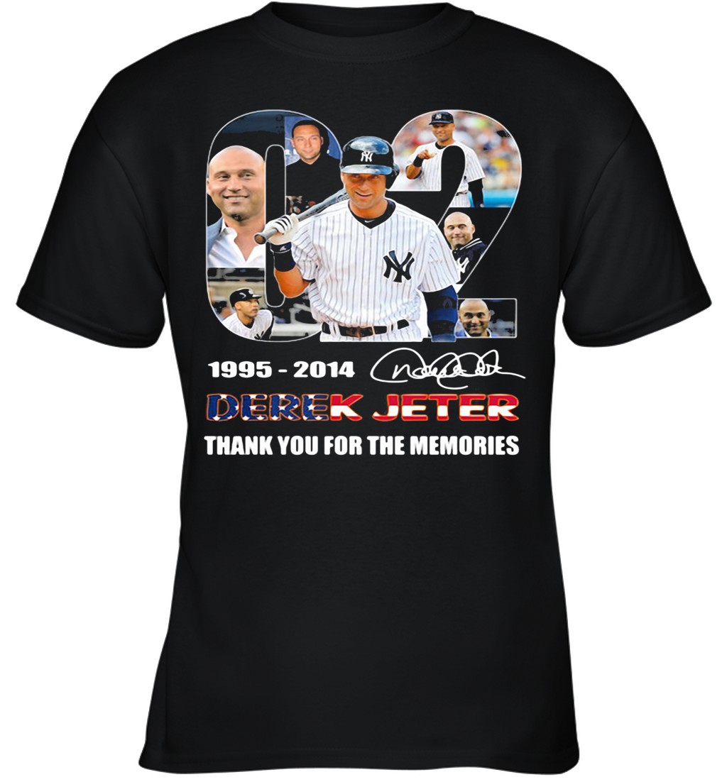 02 1995 2014 Derek Jeter Thank You For The Memories Signature Youth T-Shirt
