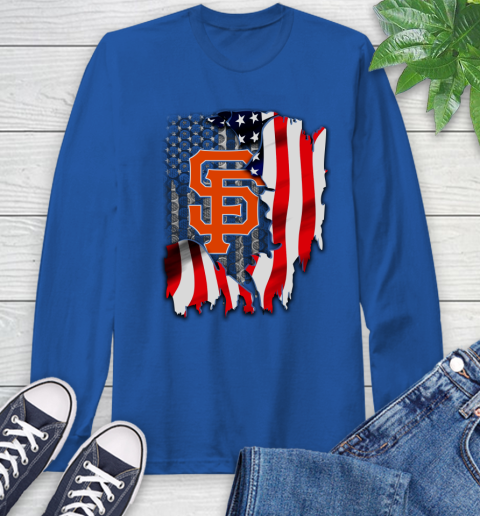 San Francisco Giants MLB Baseball American Flag Long Sleeve T-Shirt 10