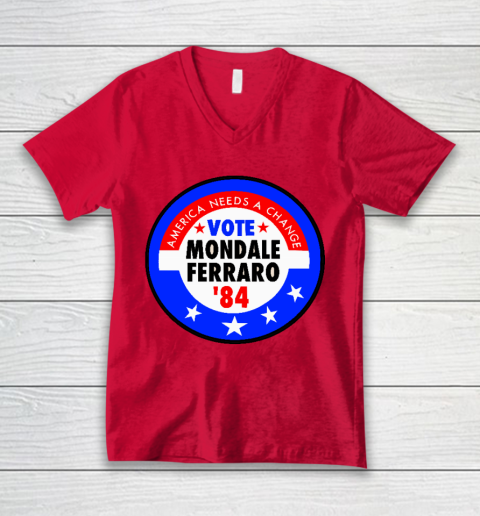 Walter Mondale and Geraldine Ferraro Campaign Button V-Neck T-Shirt 6