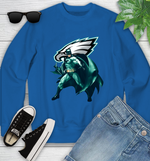 NFL Batman Football Sports Philadelphia Eagles Youth Sweatshirt 8