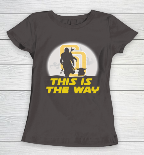 San Diego Padres MLB Baseball Star Wars Yoda And Mandalorian This Is The Way Women's T-Shirt 7