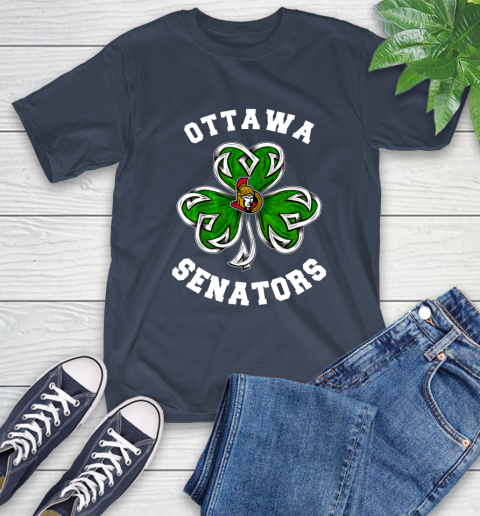 NHL Ottawa Senators Three Leaf Clover St Patrick's Day Hockey Sports T-Shirt 3