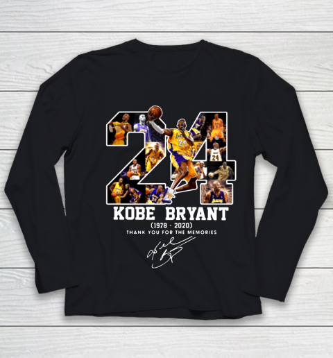 Kobe Bryant Thank You For The Memories 1978 2020 Youth Long Sleeve