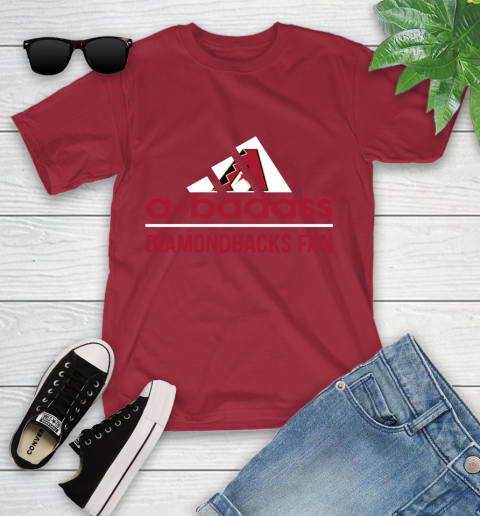 MLB A Badass Arizona Diamondbacks Fan Adidas Baseball Sports Youth T-Shirt 14