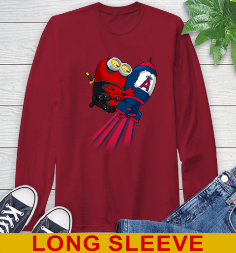 MLB Baseball Los Angeles Angels Deadpool Minion Marvel Shirt Long Sleeve T-Shirt 9