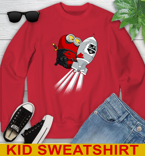 NHL Hockey Los Angeles Kings Deadpool Minion Marvel Shirt Youth Sweatshirt 7
