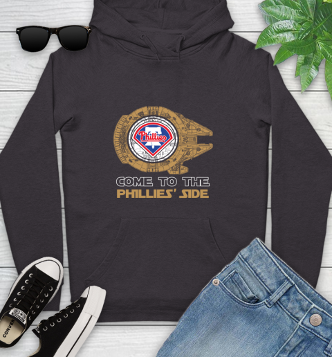 MLB Come To The Philadelphia Phillies Side Star Wars Baseball Sports Youth Hoodie 8