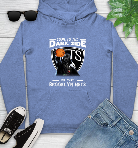 NBA Come To The Dark Side We Have Brooklyn Nets Star Wars Darth Vader Basketball Youth Hoodie 13