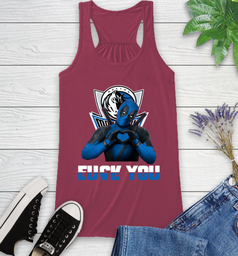 NBA Dallas Mavericks Deadpool Love You Fuck You Basketball Sports Racerback Tank 7