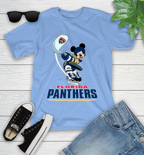 NHL Hockey Florida Panthers Cheerful Mickey Mouse Shirt Youth T-Shirt - Image 12