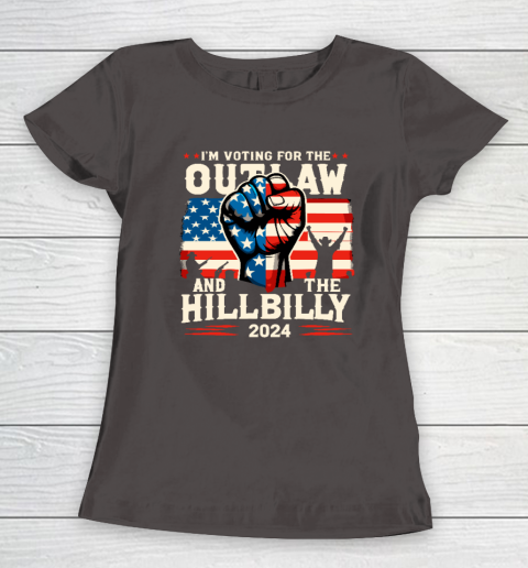 I'm Voting For the Outlaw And The Hillbilly 2024 US Flag Women's T-Shirt 5