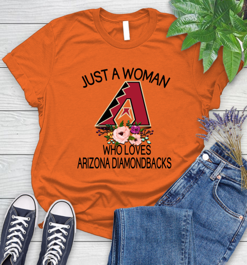 MLB Just A Woman Who Loves Arizona Diamondbacks Baseball Sports Women's T-Shirt 2