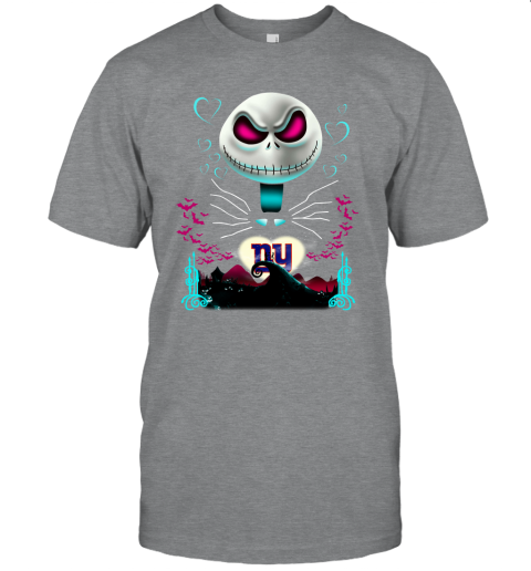 NFL New York Giants Jack Skellington Sally The Nightmare Before Christmas Football SSH71FS3ZkJ classic t shirt 2 95 151514 front sport grey