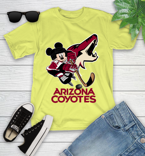 NHL Arizona Coyotes Mickey Mouse Disney Hockey T Shirt Youth T-Shirt 8