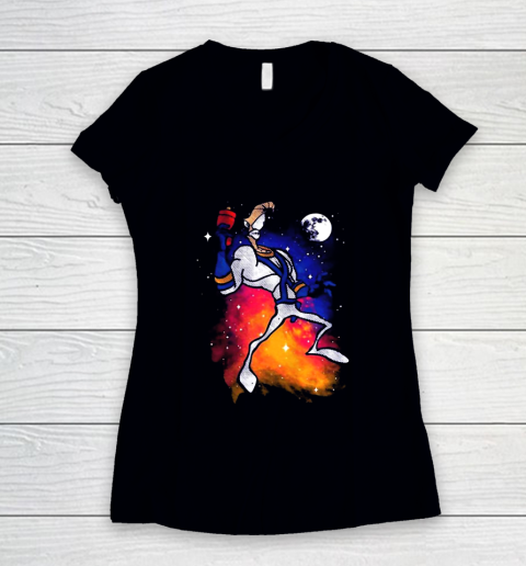 Space Jam Space Worm Vintage Sunset Women's V-Neck T-Shirt