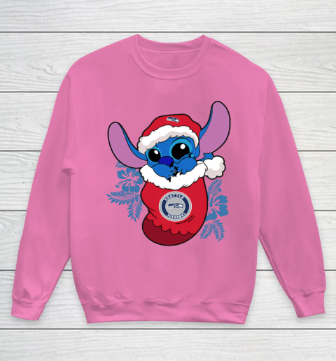 Seattle Seahawks Christmas Stitch In The Sock Funny Disney NFL Youth Sweatshirt 7
