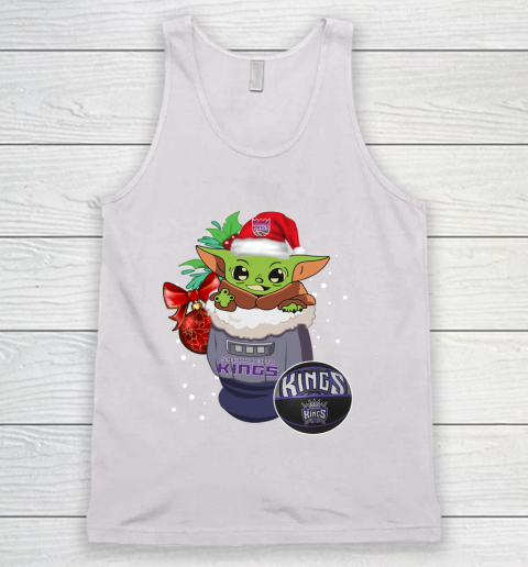 Sacramento Kings Christmas Baby Yoda Star Wars Funny Happy NBA Tank Top 2