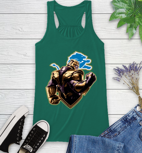NFL Thanos Avengers Endgame Football Sports Detroit Lions Racerback Tank 7
