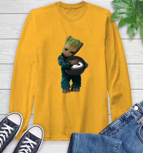 NHL Groot Guardians Of The Galaxy Hockey Sports Anaheim Ducks Long Sleeve T-Shirt 3