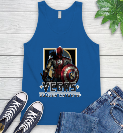 NHL Captain America Thor Spider Man Hawkeye Avengers Endgame Hockey Vegas Golden Knights Tank Top 5