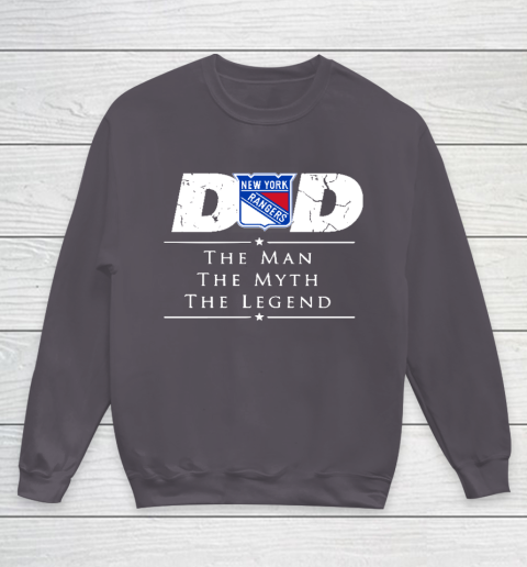 New York Rangers NHL Ice Hockey Dad The Man The Myth The Legend Youth Sweatshirt 5