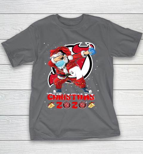 New Jersey Devils Funny Santa Claus Dabbing Christmas 2020 NHL Youth T-Shirt 5