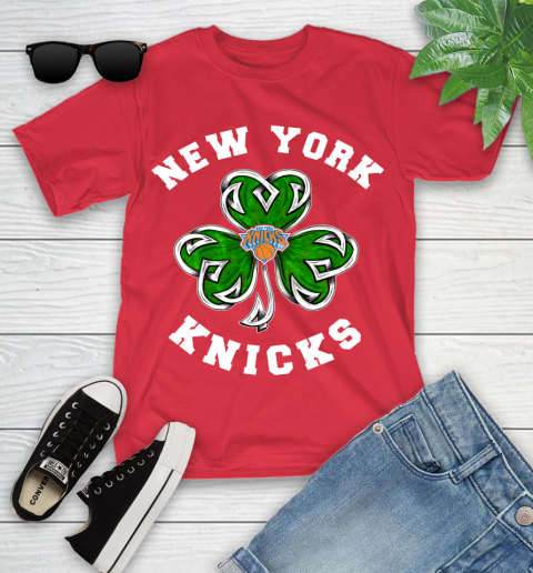 NBA New York Knicks Three Leaf Clover St Patrick's Day Basketball Sports Youth T-Shirt 13