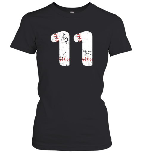 Number #11 BASEBALL Vintage Distressed Team Women's T-Shirt