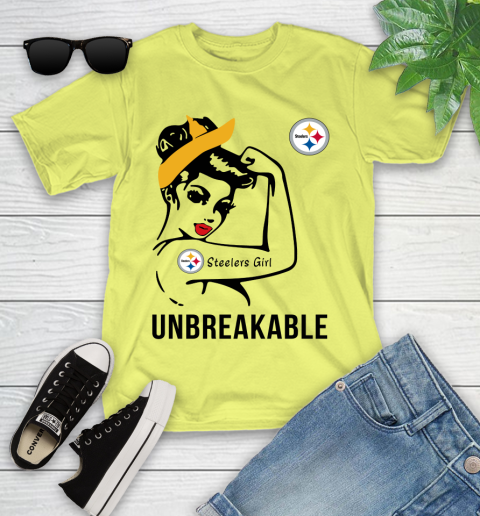 NFL Pittsburgh Steelers Girl Unbreakable Football Sports Youth T-Shirt 5