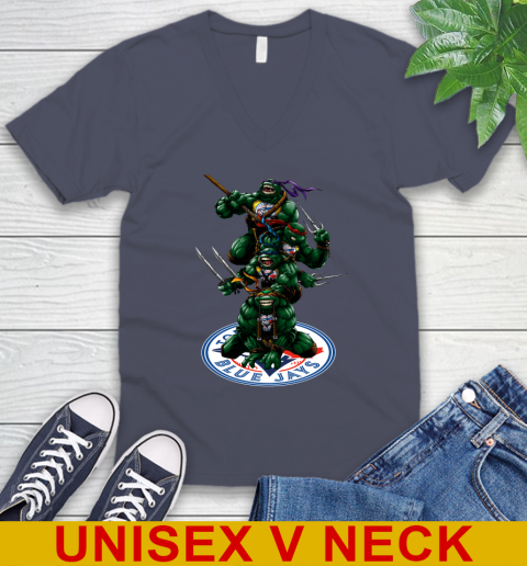 MLB Baseball Toronto Blue Jays Teenage Mutant Ninja Turtles Shirt V-Neck T-Shirt 8
