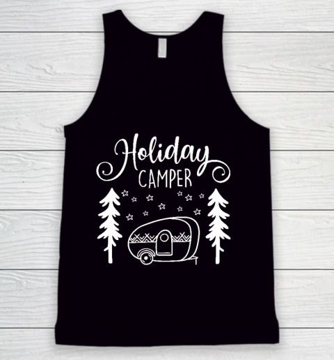 Happy Camping Shirt Red Holiday Camper  Christmas Trailer Tank Top