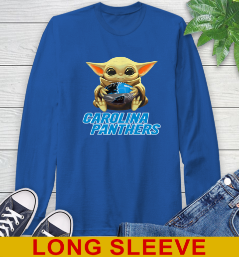 NFL Football Carolina Panthers Baby Yoda Star Wars Shirt Long Sleeve T-Shirt 9