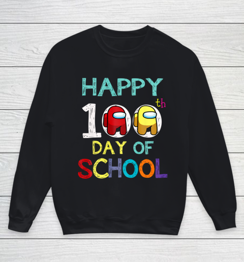 Happy 100 Days Of School A mong With Us For Kids Game Lover Youth Sweatshirt