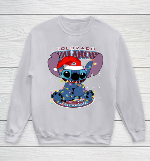 Colorado Avalanche NHL Hockey noel stitch Christmas Youth Sweatshirt 2