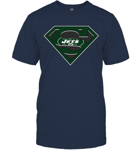 NFL New York Jets LOGO Superman go19 nfl new york jets logo superman classic t shirt 2 front navy